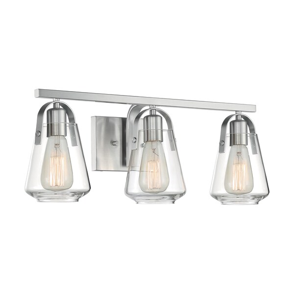Nuvo Fixture, Vanity, 3-Light, Incandescent, 60W, 120V, A19, Medium Base, Wire Length: 7 in. 60/7113 - main